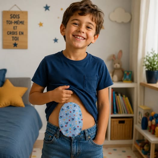 Enfant avec couvre poche